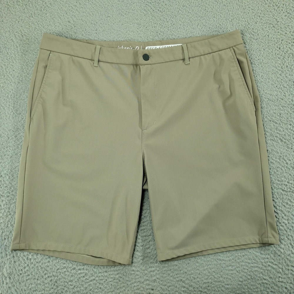 Johnnie-O Prep-Formance Shorts Mens 40 Light Khaki 10 Inch Stretch Chino Golf